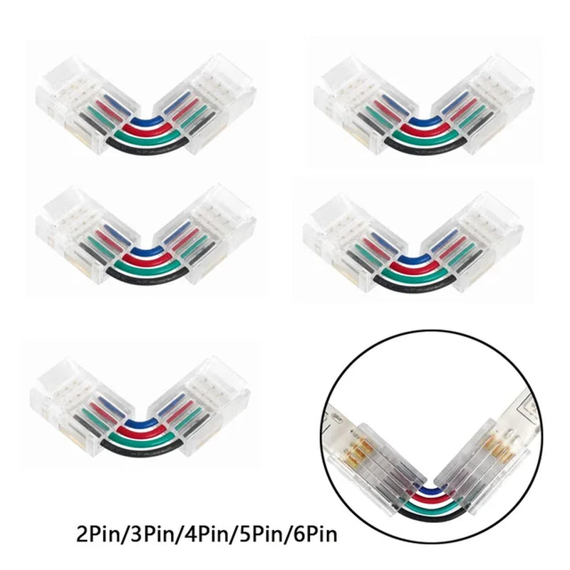 5x Transparent LED Strip Connectors