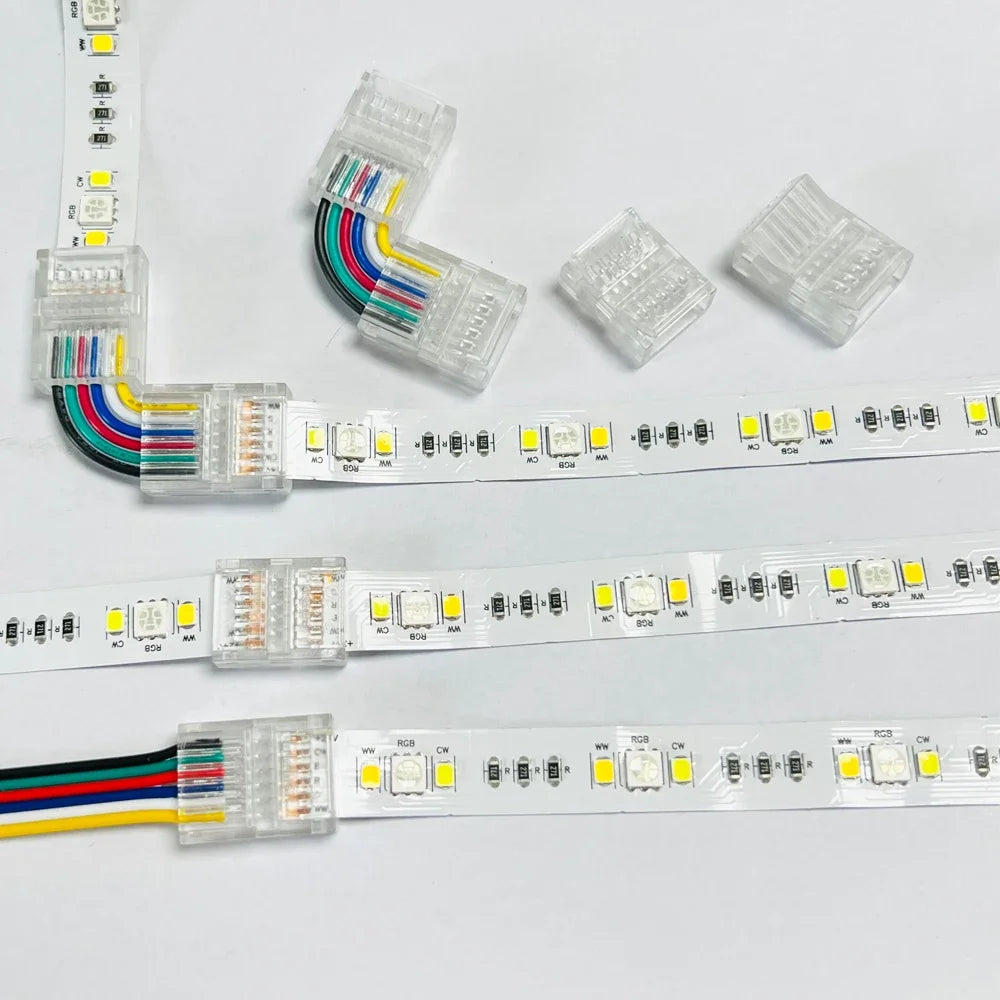 5x Transparent LED Strip Connectors