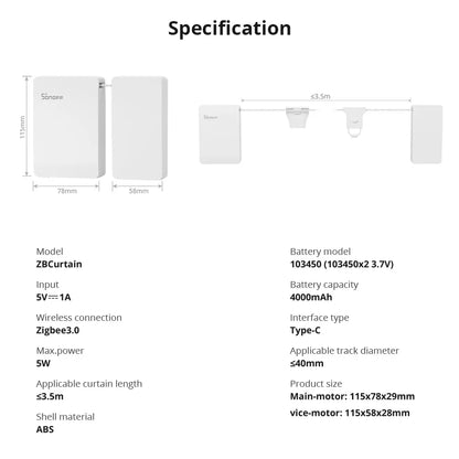 ZBCurtain Zigbee Smart Curtain Motor