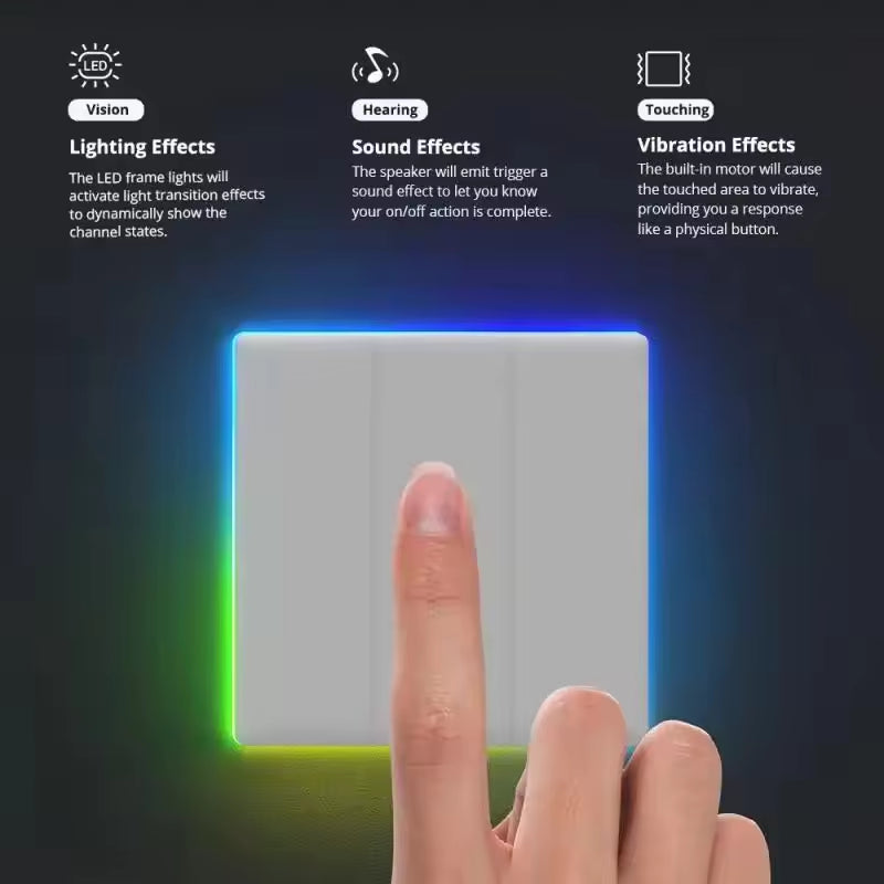 T5 Wi-Fi Smart Wall Switch 120 Type Full Touch Access LED Light Multi-Sensory Ewelink Remote Control via Alexa Google