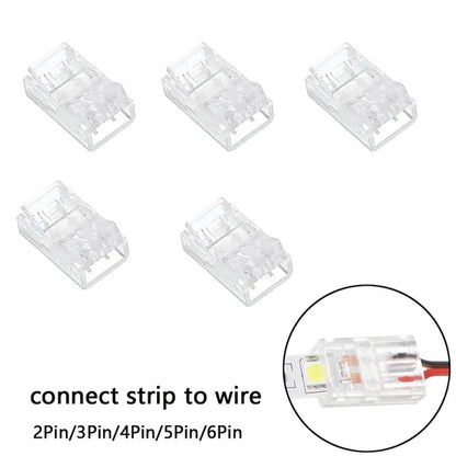 5x Transparent LED Strip Connectors